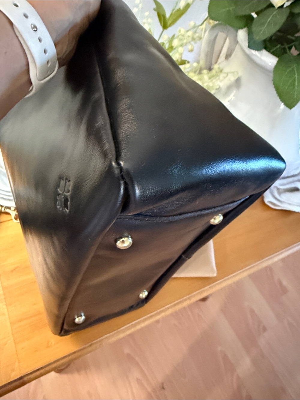 Patricia Nash Black Leather Braided-Handle Shoulder Bag - Picture 11 of 16